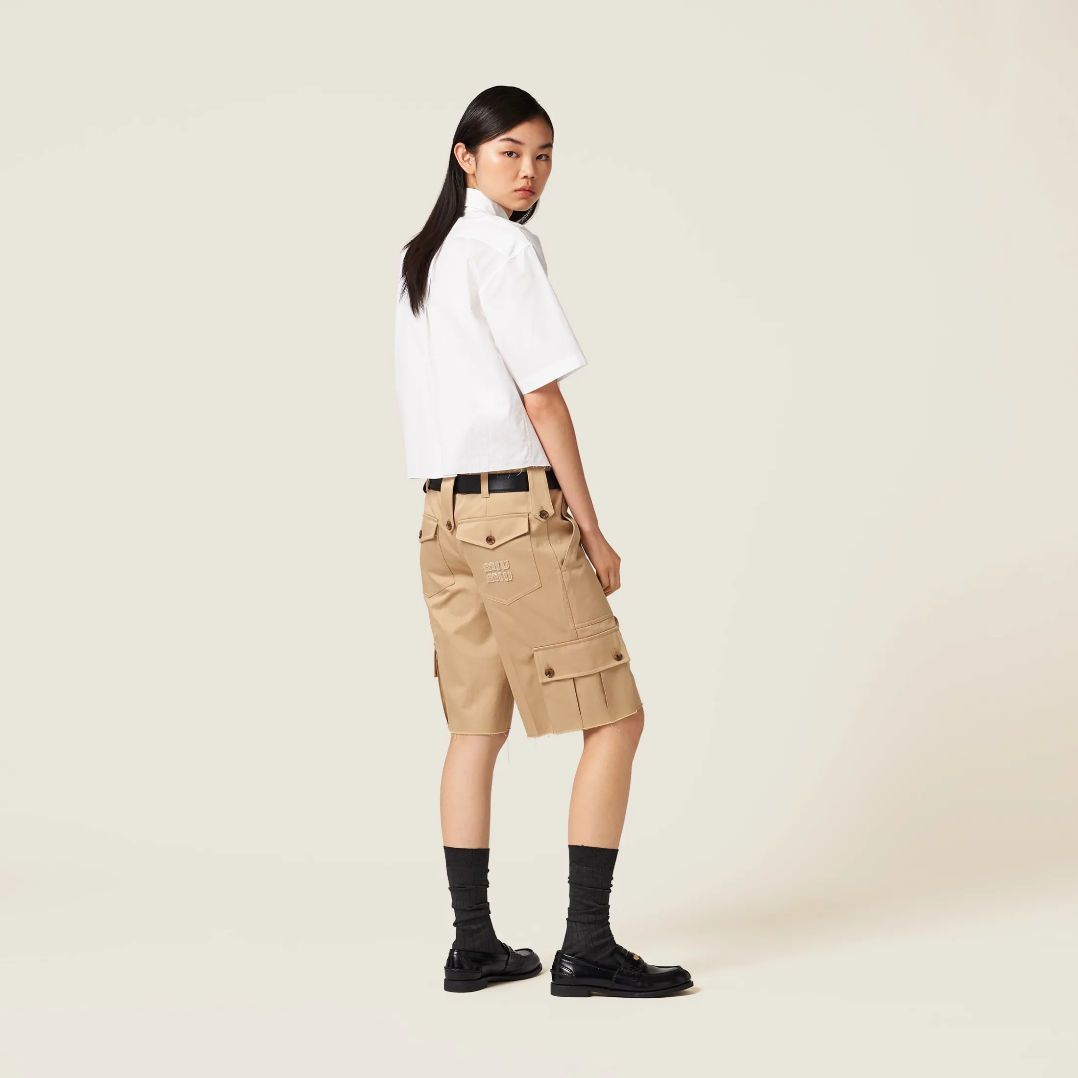 White Poplin Shirt | Miu Miu