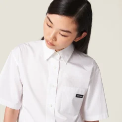 White Poplin Shirt | Miu Miu