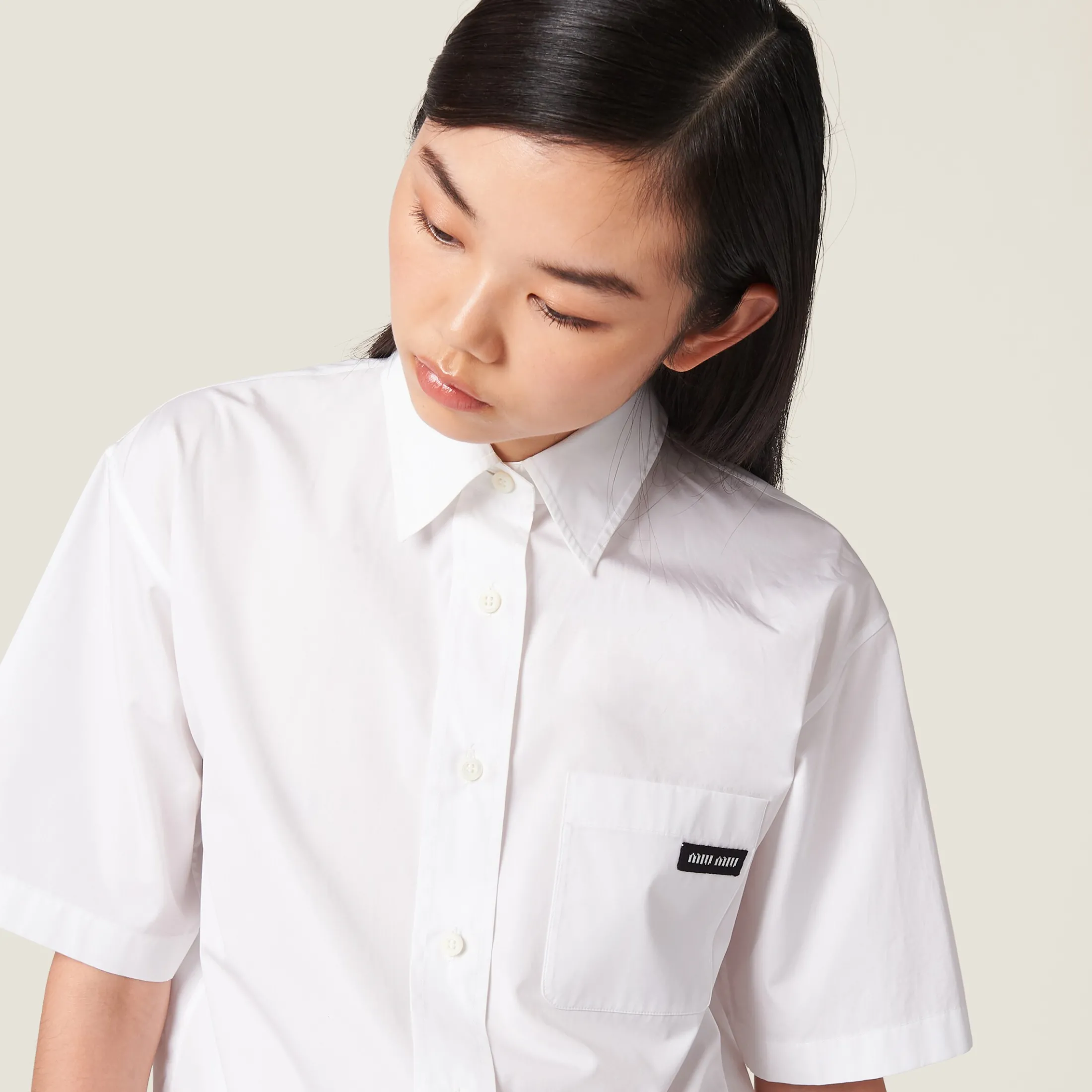 White Poplin Shirt | Miu Miu