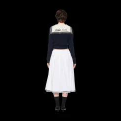 White Poplin Skirt | Miu Miu