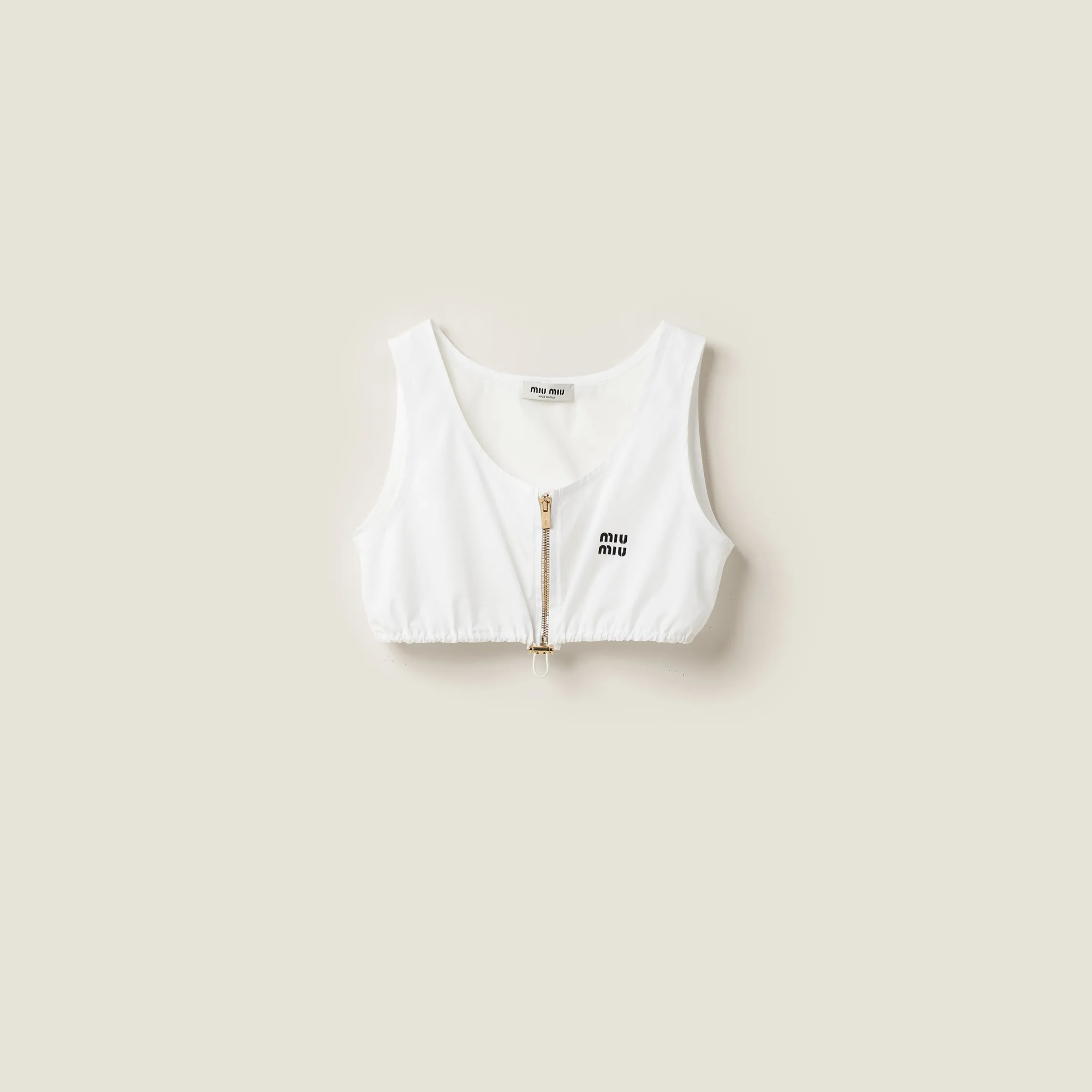 White Poplin Top | Miu Miu