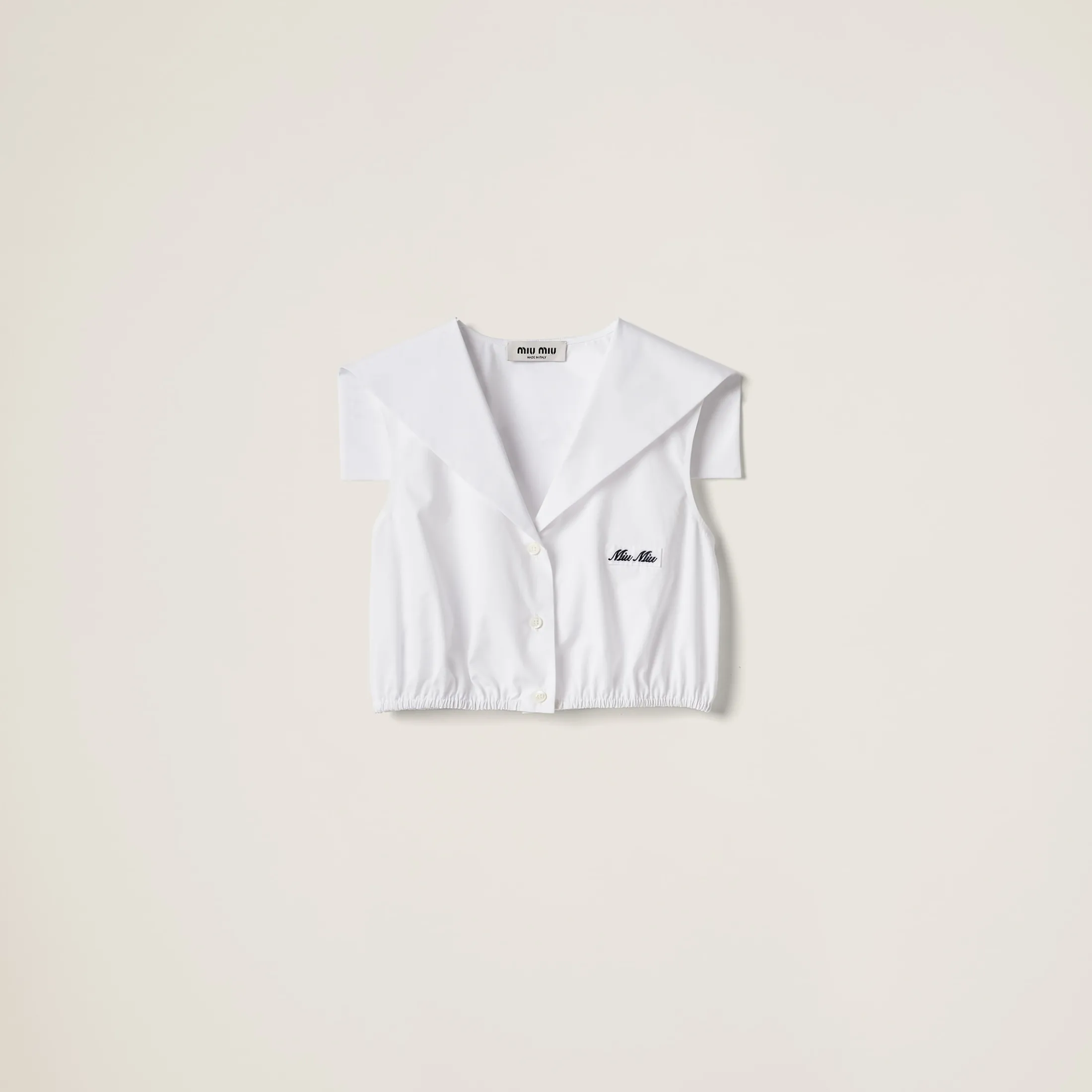 White Poplin Top | Miu Miu