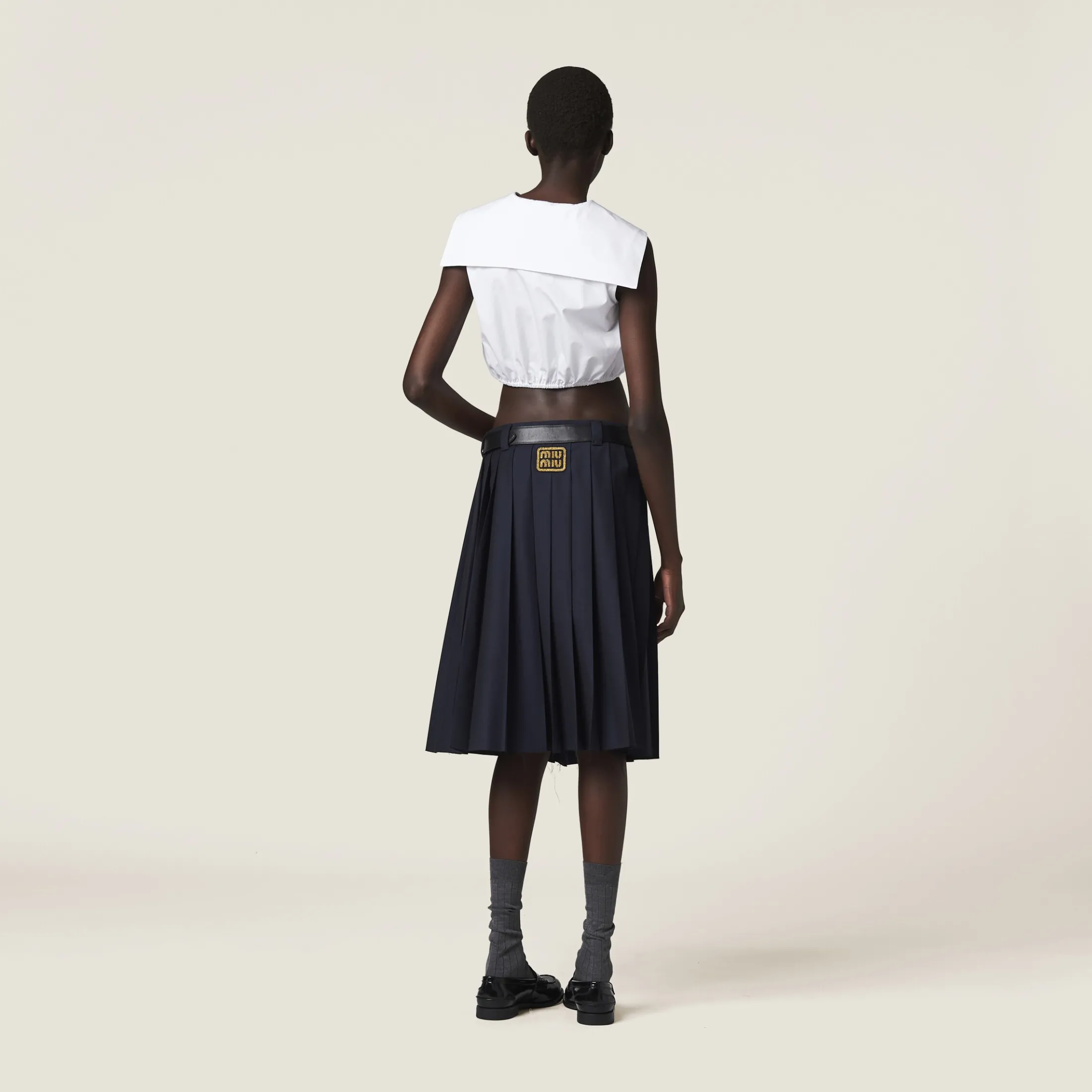 White Poplin Top | Miu Miu