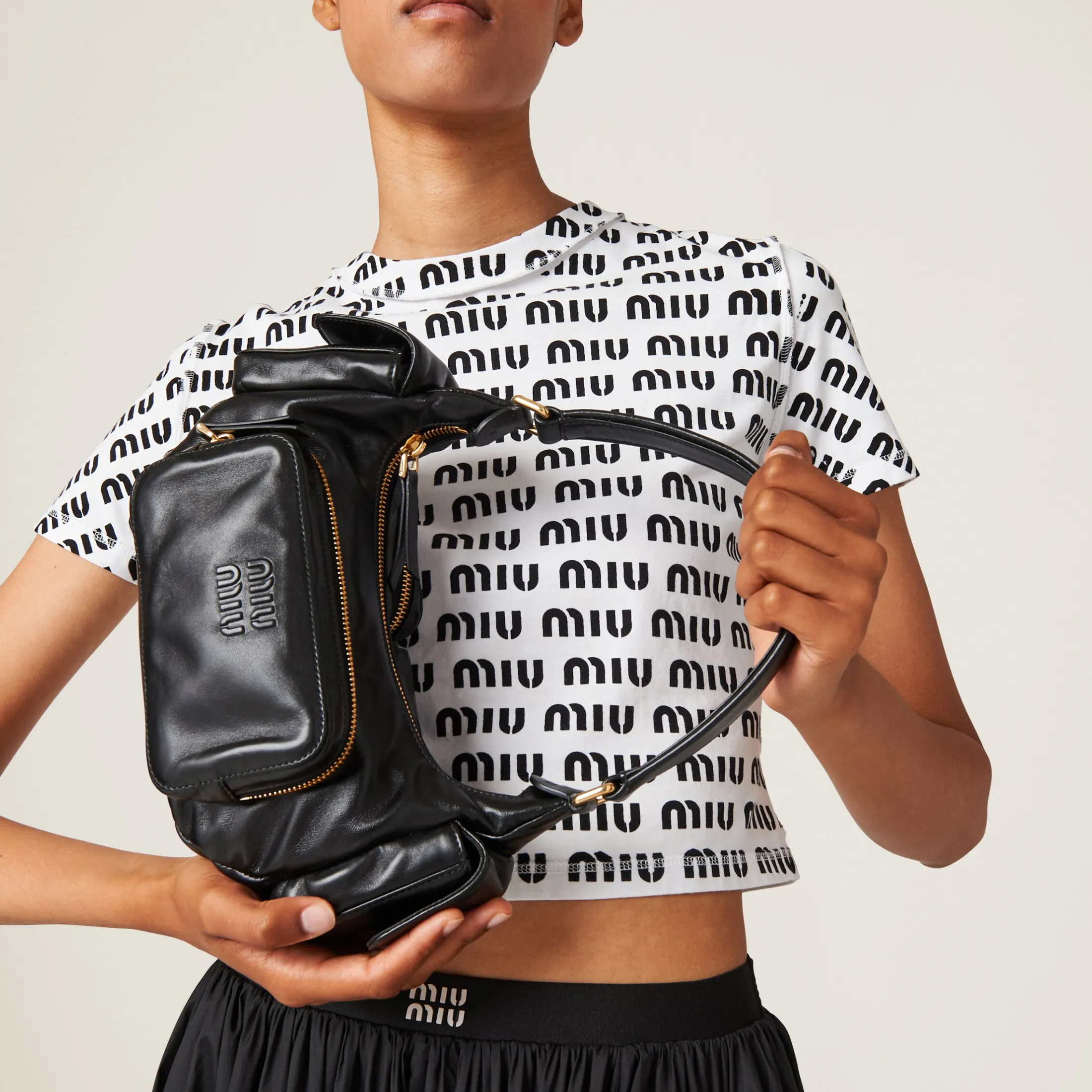 White Print Cotton T-shirt | Miu Miu