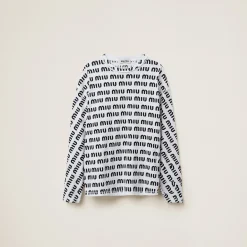 White Printed Cotton T-shirt | Miu Miu