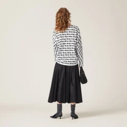 White Printed Cotton T-shirt | Miu Miu