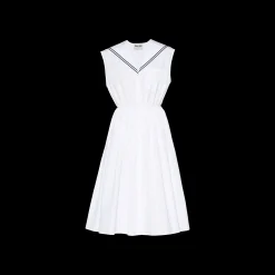 White Sailor Poplin Dress | Miu Miu