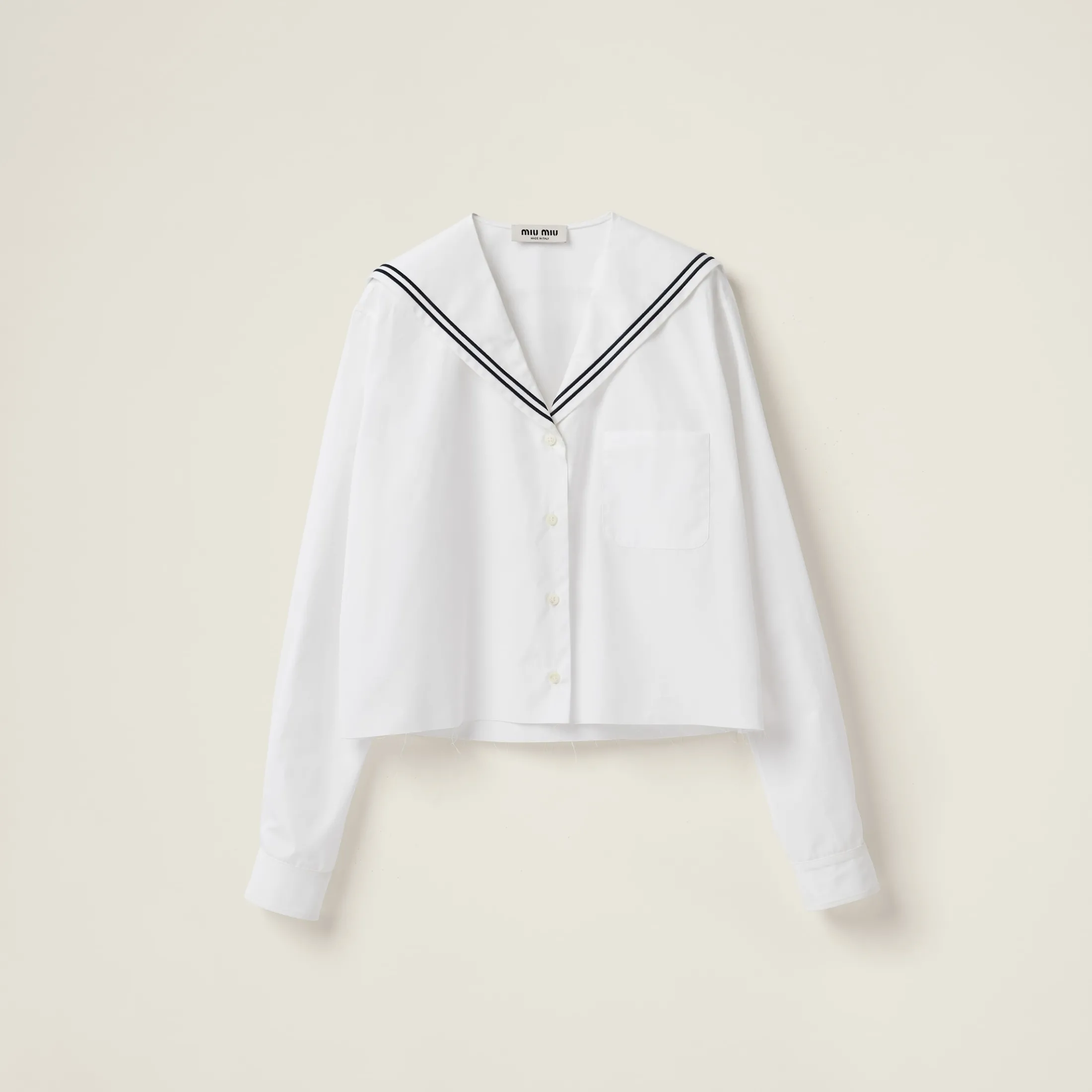 White Sailor Poplin Shirt | Miu Miu
