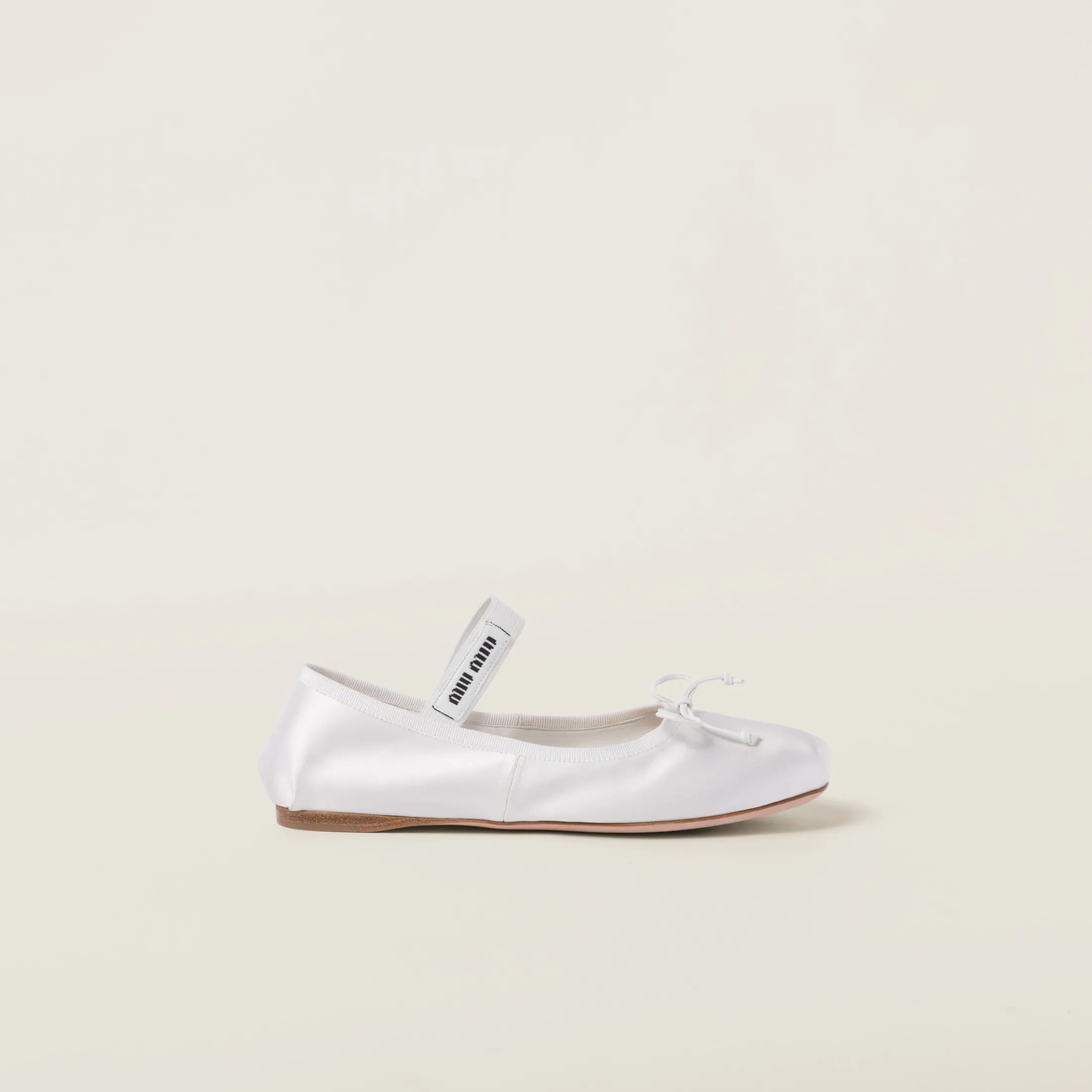 White Satin Ballerinas | Miu Miu