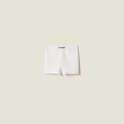 White Seamless Boxer Shorts | Miu Miu