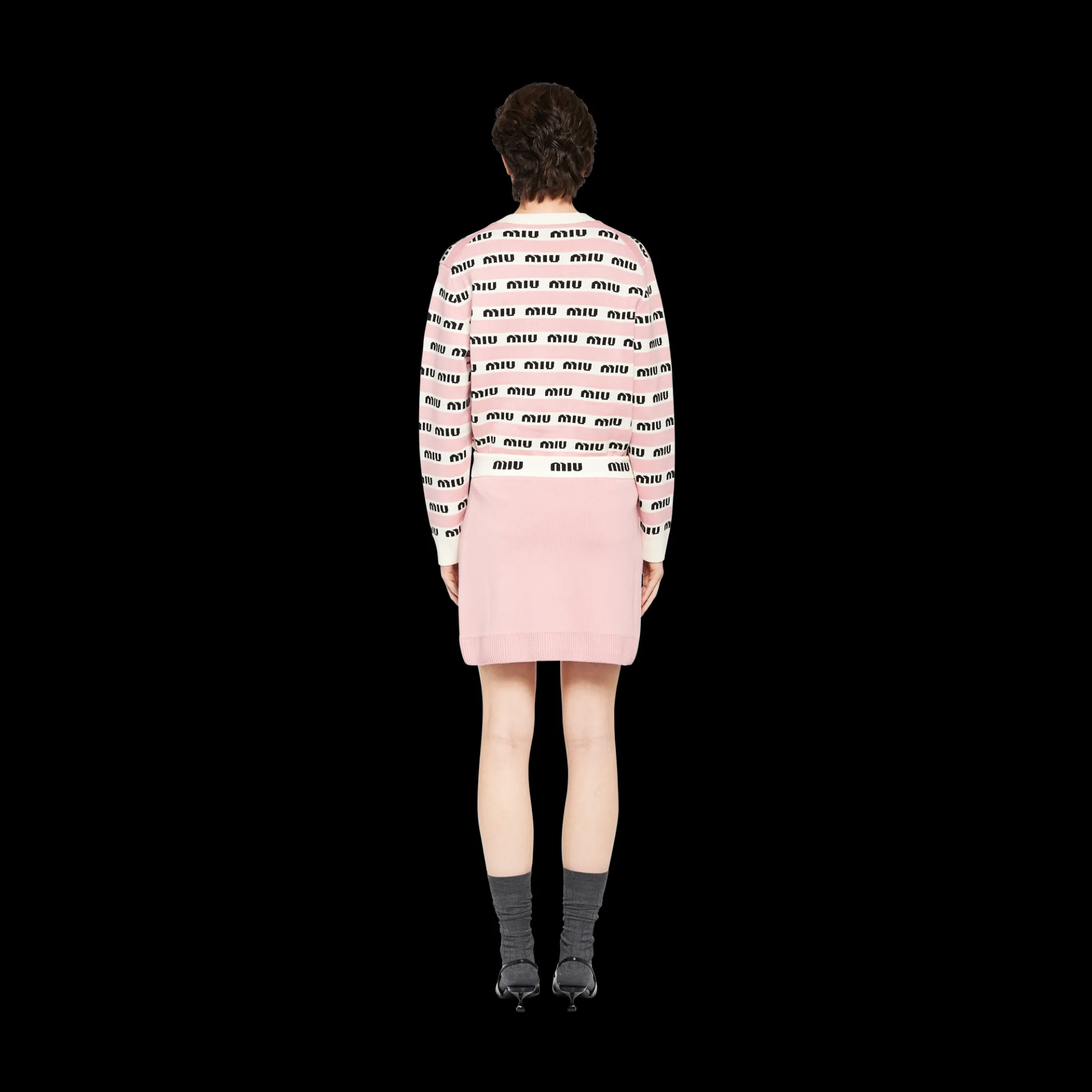 White/alabaster Pink Cashmere Skirt | Miu Miu