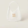 White/beige Woven Fabric Hobo Bag | Miu Miu