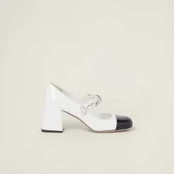 White/black Patent Leather Pumps | Miu Miu