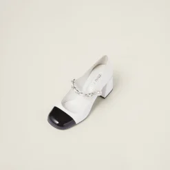White/black Patent Leather Pumps | Miu Miu