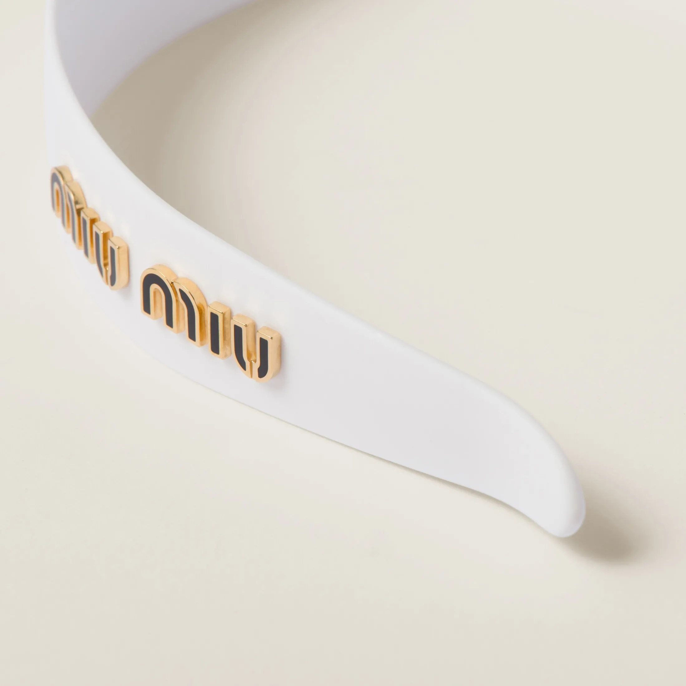 White/black Plexiglas Headband | Miu Miu