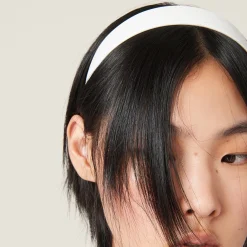 White/black Plexiglas Headband | Miu Miu