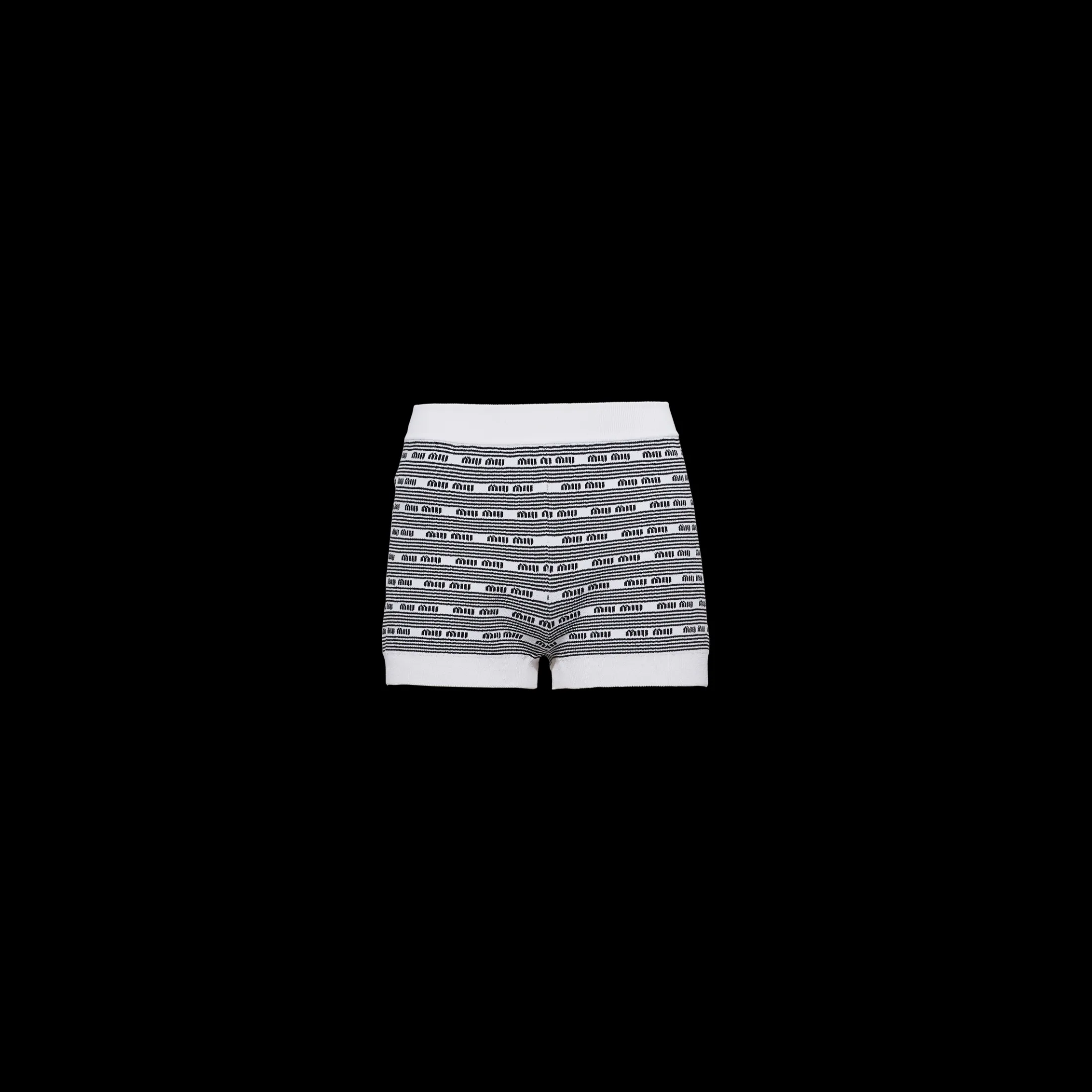White/black Viscose Shorts | Miu Miu
