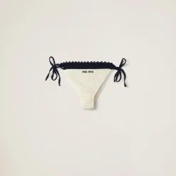 White/blue Cotton Panties | Miu Miu