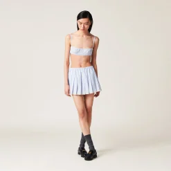 White/light Blue Poplin Bra | Miu Miu