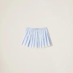 White/light Blue Poplin Miniskirt | Miu Miu