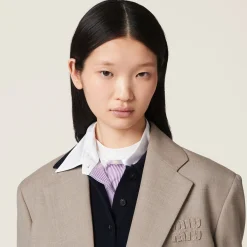 White/mauve Striped Shirt | Miu Miu