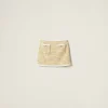 White/yellow Bouclé Miniskirt | Miu Miu