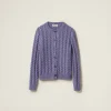 Wisteria Wool And Cashmere Knit Cardigan | Miu Miu